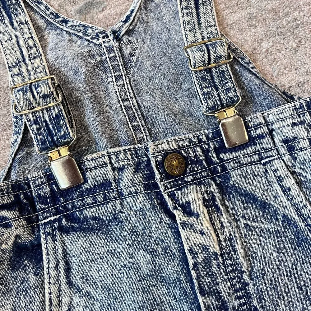 Vintage OshKosh B'gosh Acid Wash Suspender Overalls 4T USA